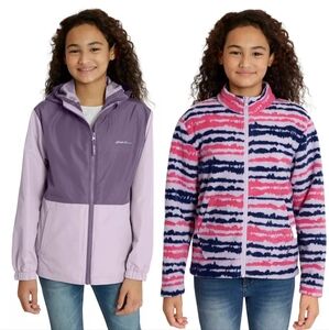 Eddie Bauer Youth Light Weight 3-In-1 Waterproof Fleece Lined Jacket Sz L-14/16